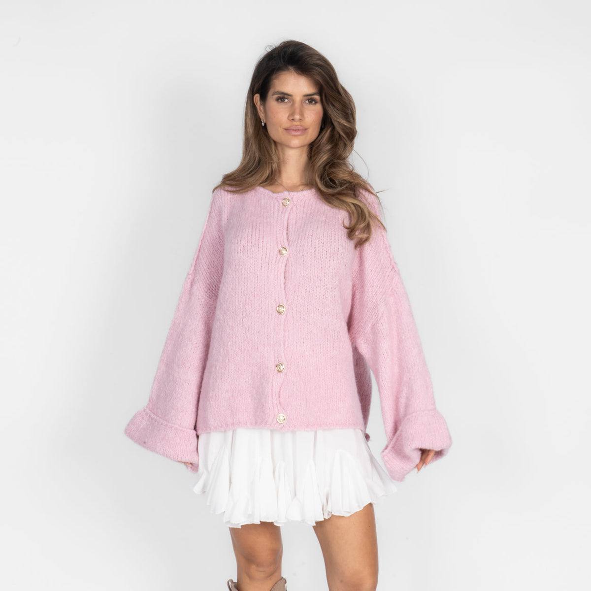 Natalia | Cárdigan oversize de mangas vueltas