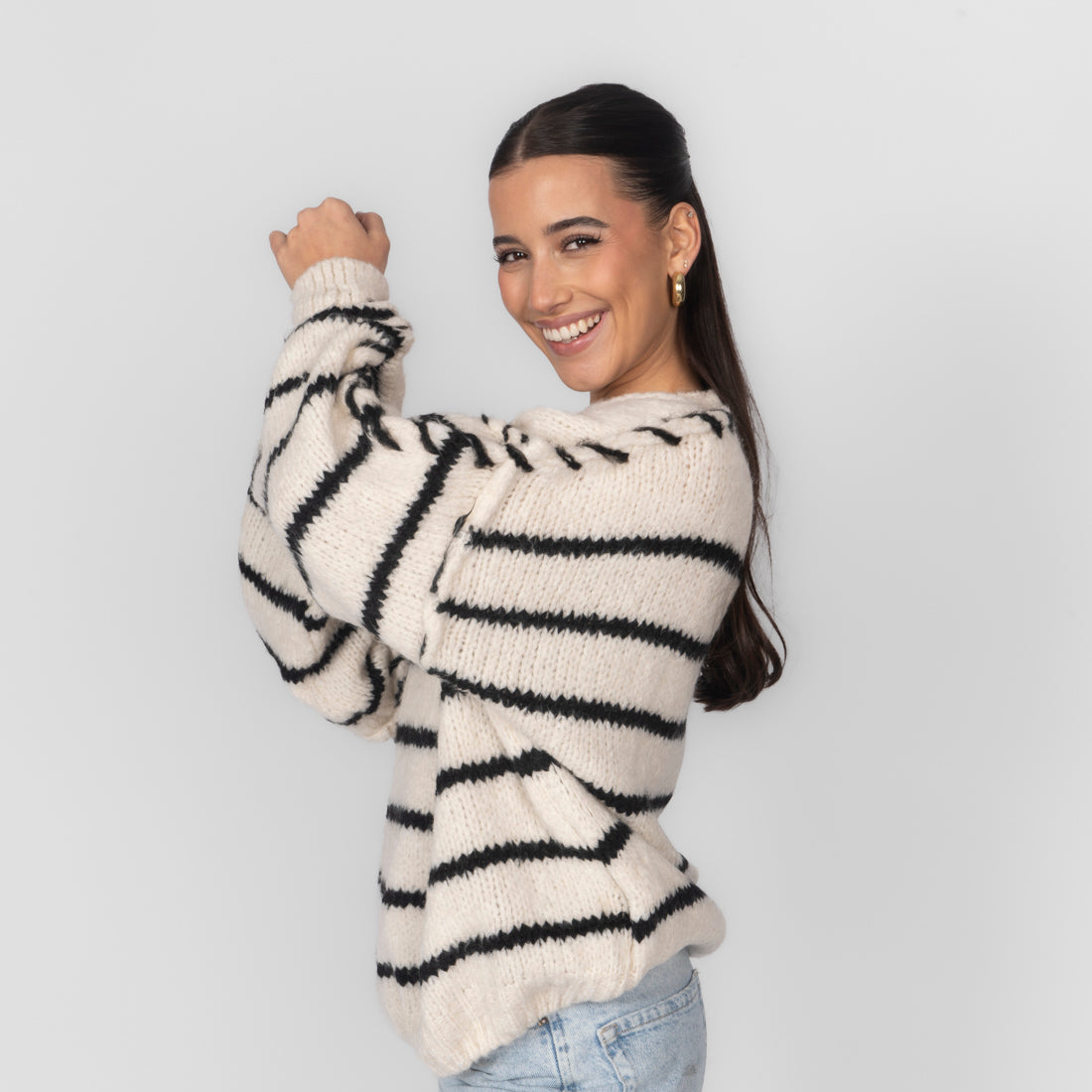 Coral | Jersey oversize de rayas marineras