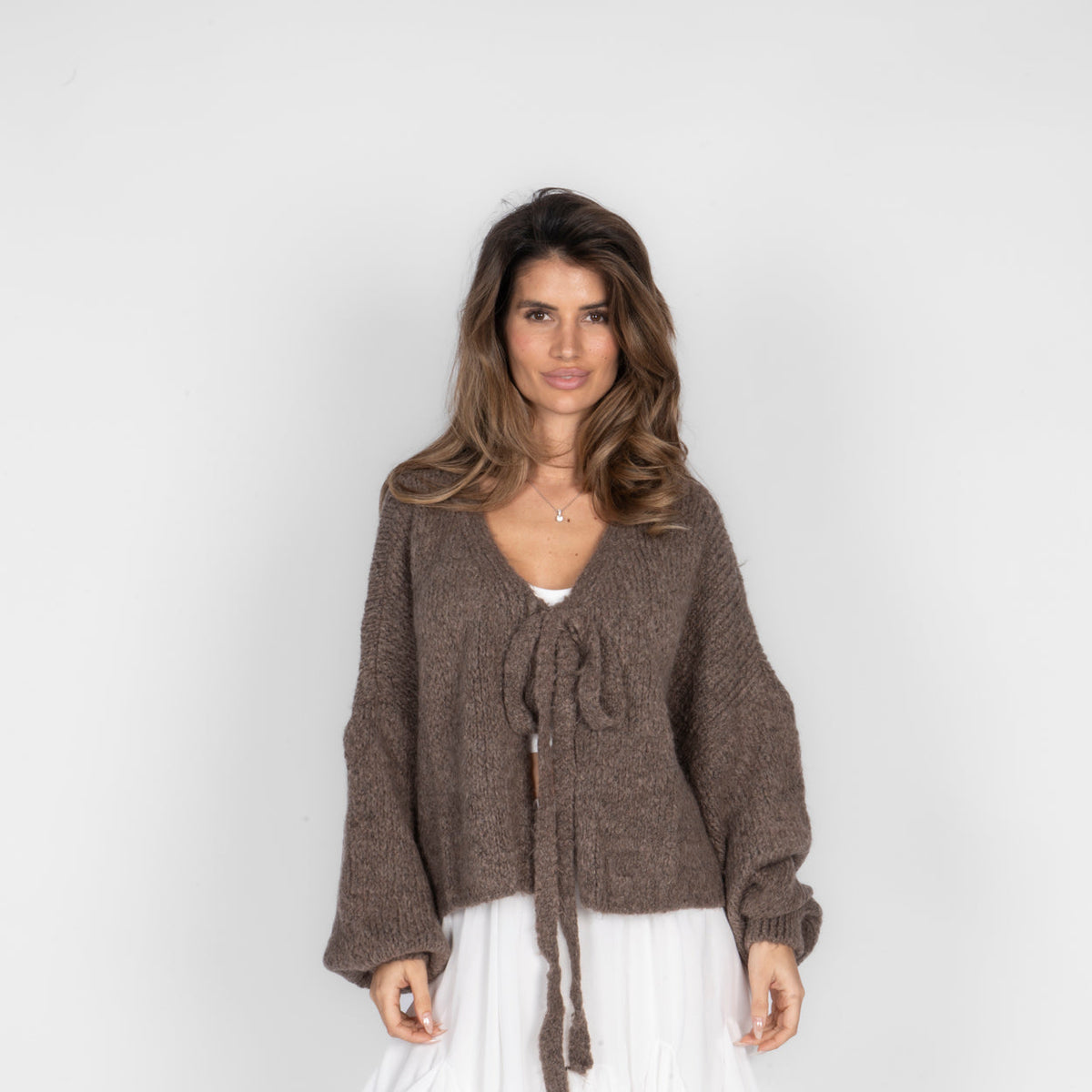 Rebeca | Cárdigan oversize con lazo frontal