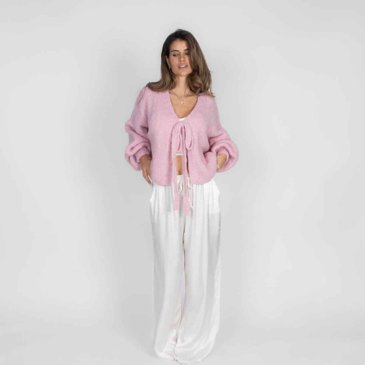 Rebeca | Cárdigan oversize con lazo frontal