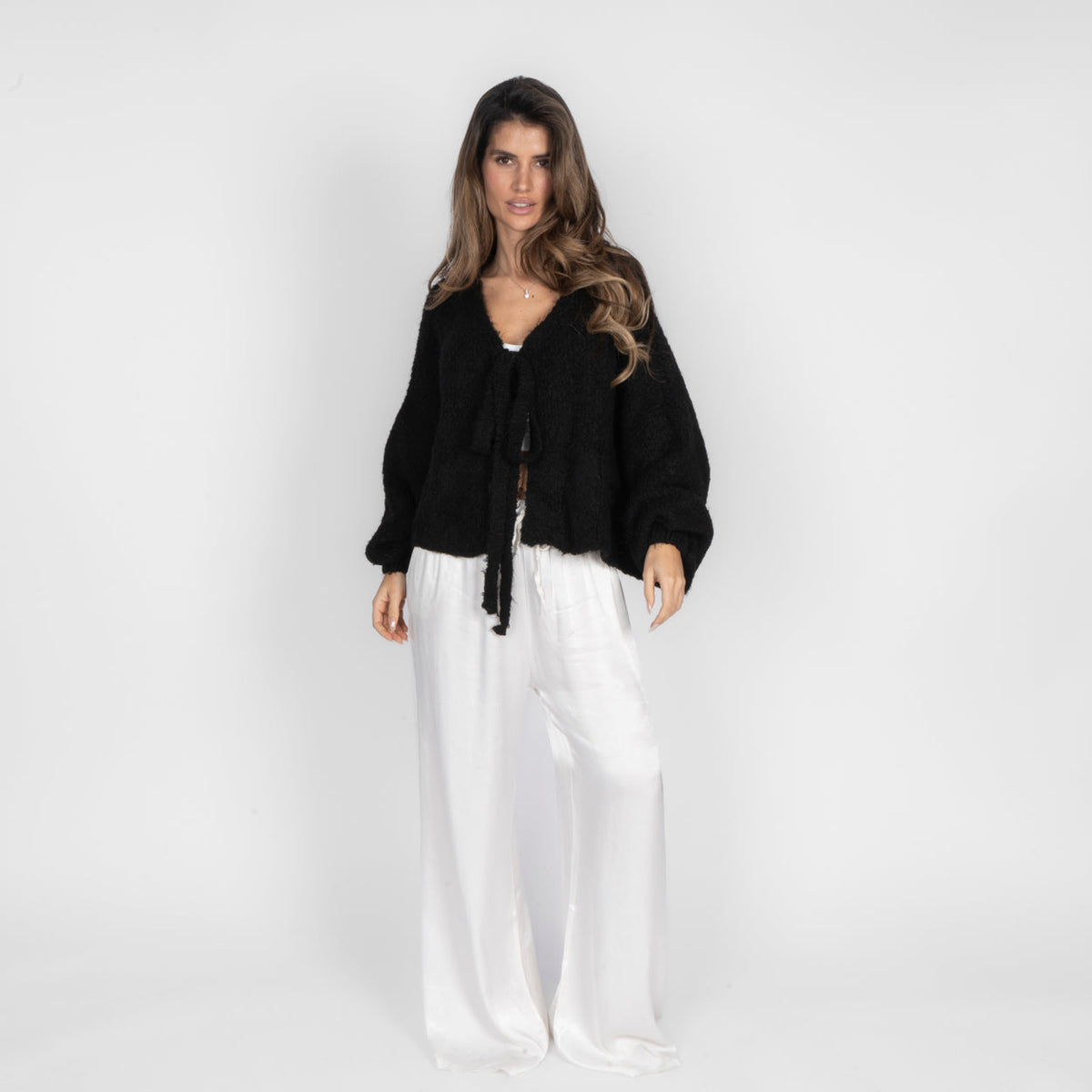 Rebeca | Cárdigan oversize con lazo frontal