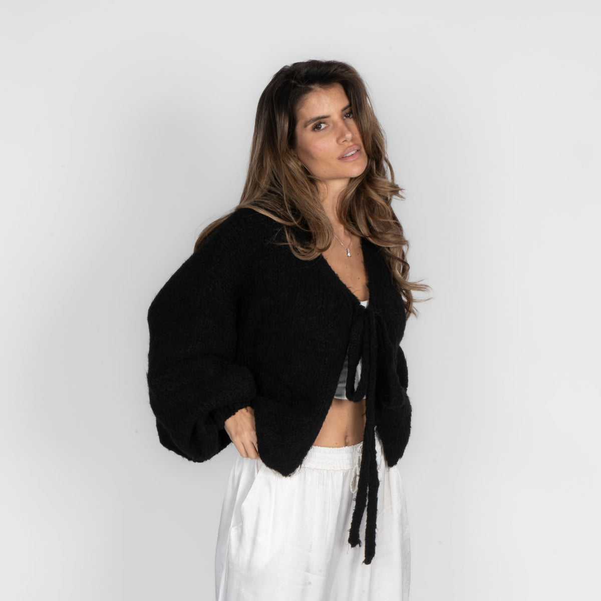 Rebeca | Cárdigan oversize con lazo frontal