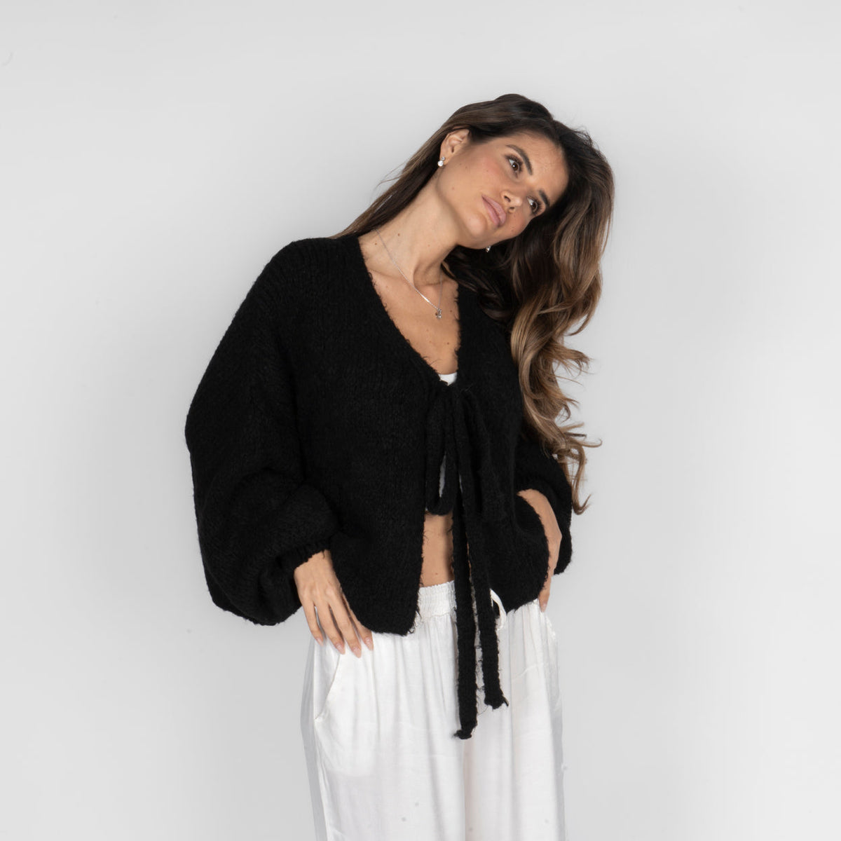 Rebeca | Cárdigan oversize con lazo frontal