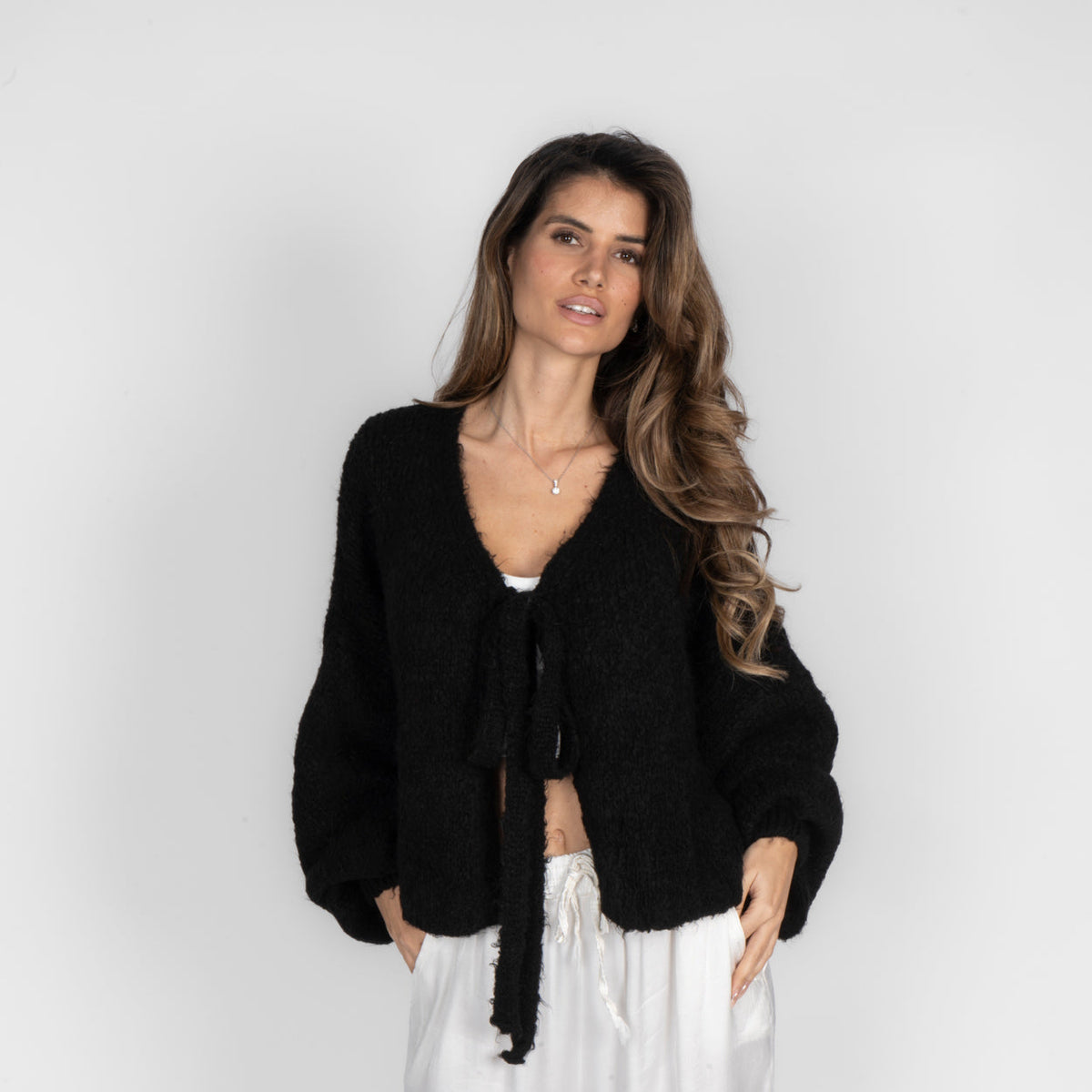 Rebeca | Cárdigan oversize con lazo frontal