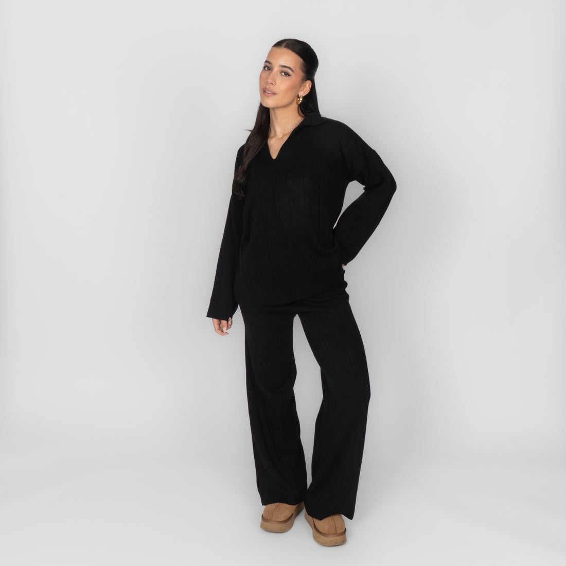 Alexia | Pantalón de punto acanalado