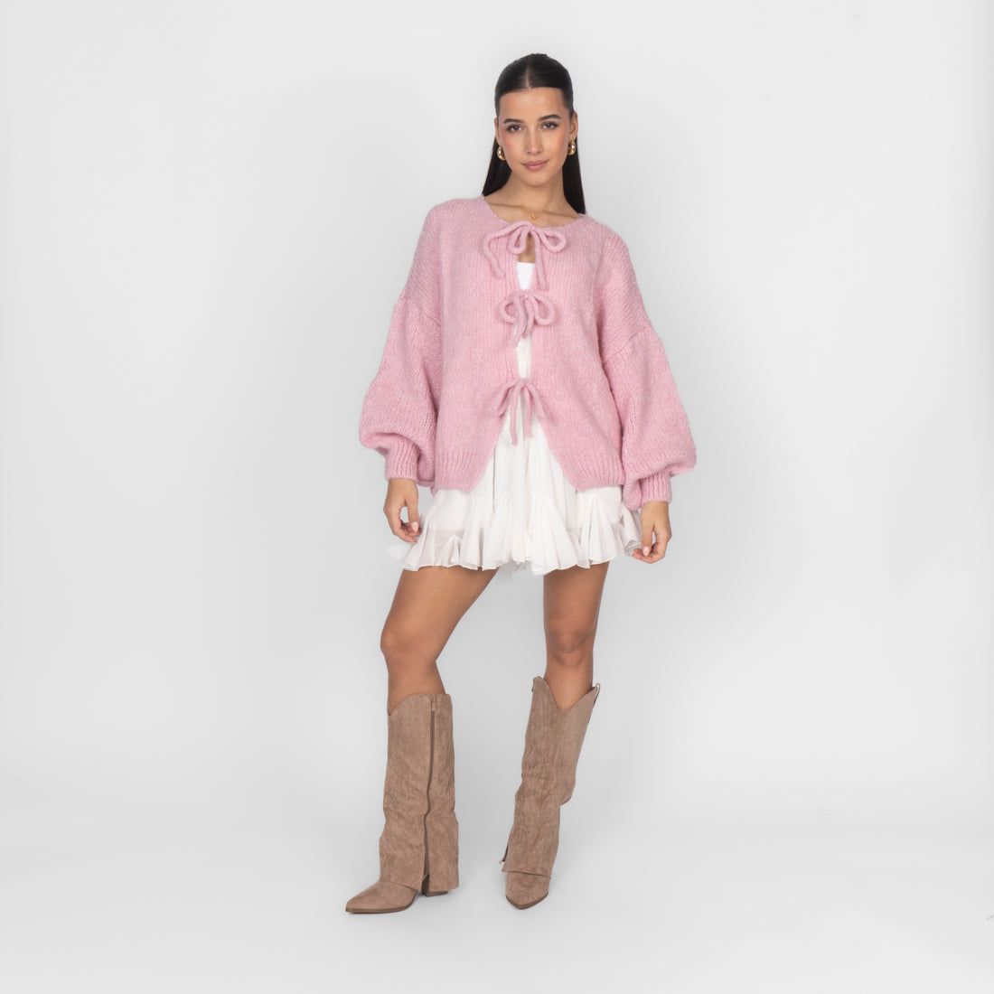 Noemí | Cárdigan oversize con lazos delanteros