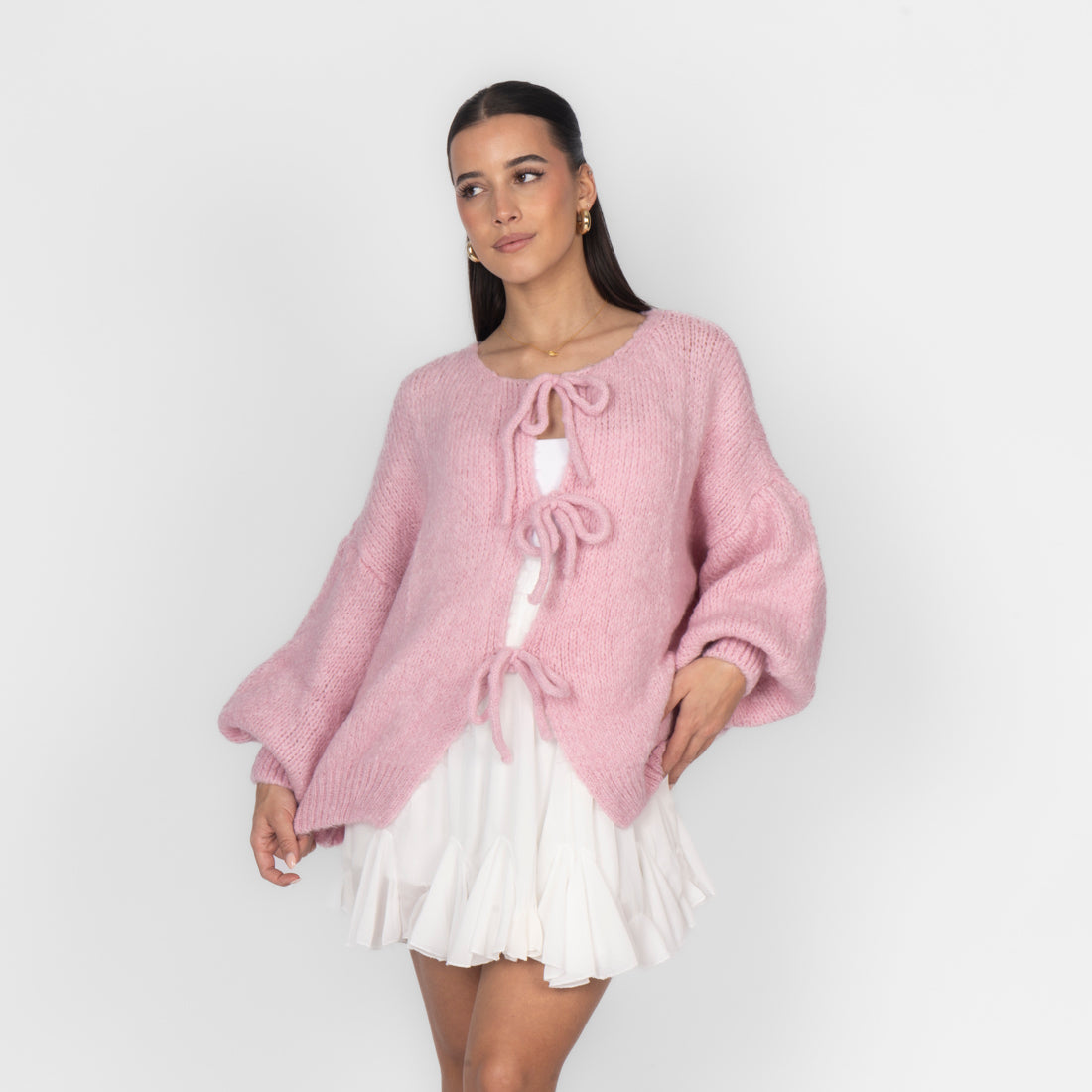 Noemí | Cárdigan oversize con lazos delanteros