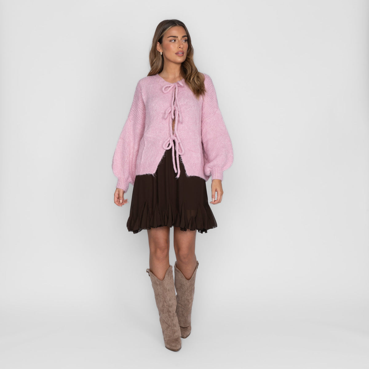 Noemí | Cárdigan oversize con lazos delanteros