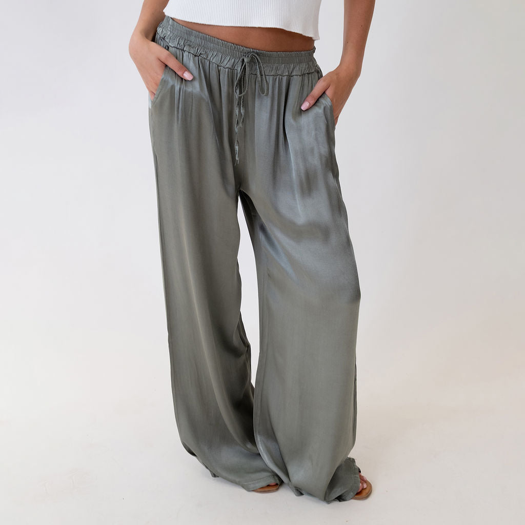 Aroa | Pantalón satinado ancho