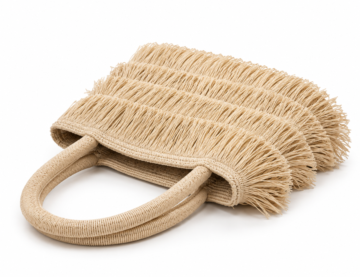 Nayara | Bolso de flecos nude con asa