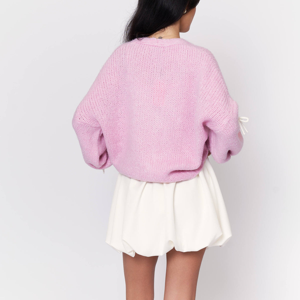 Cleo | Cárdigan oversize con mini lazos