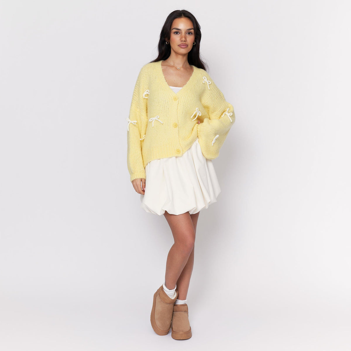 Cleo | Cárdigan oversize con mini lazos