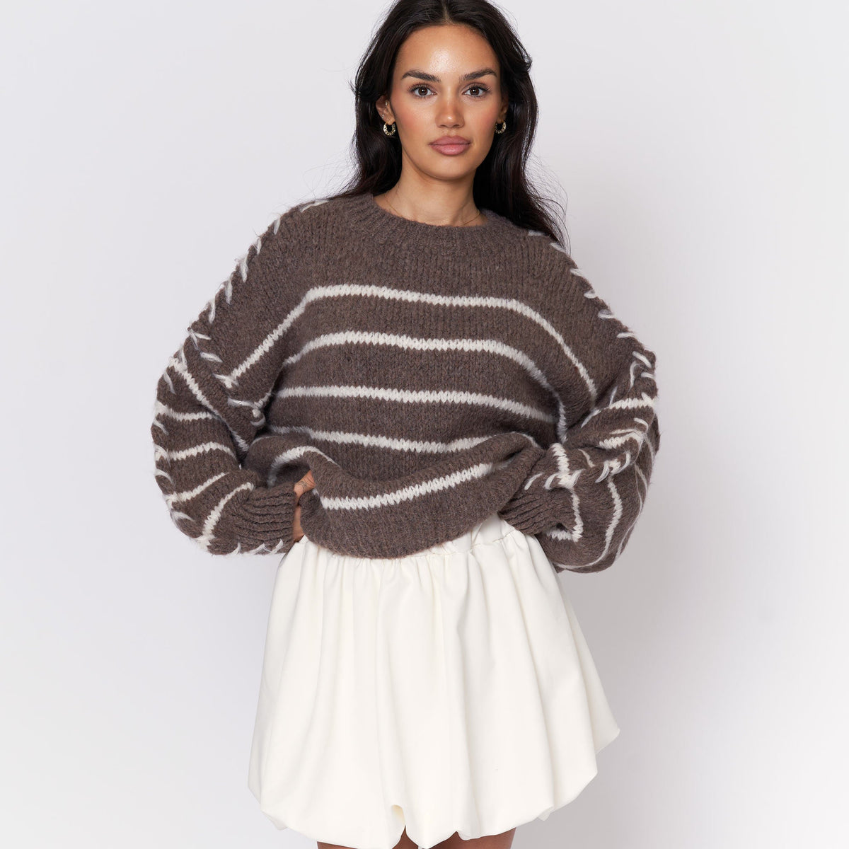 Coral | Jersey oversize de rayas marineras