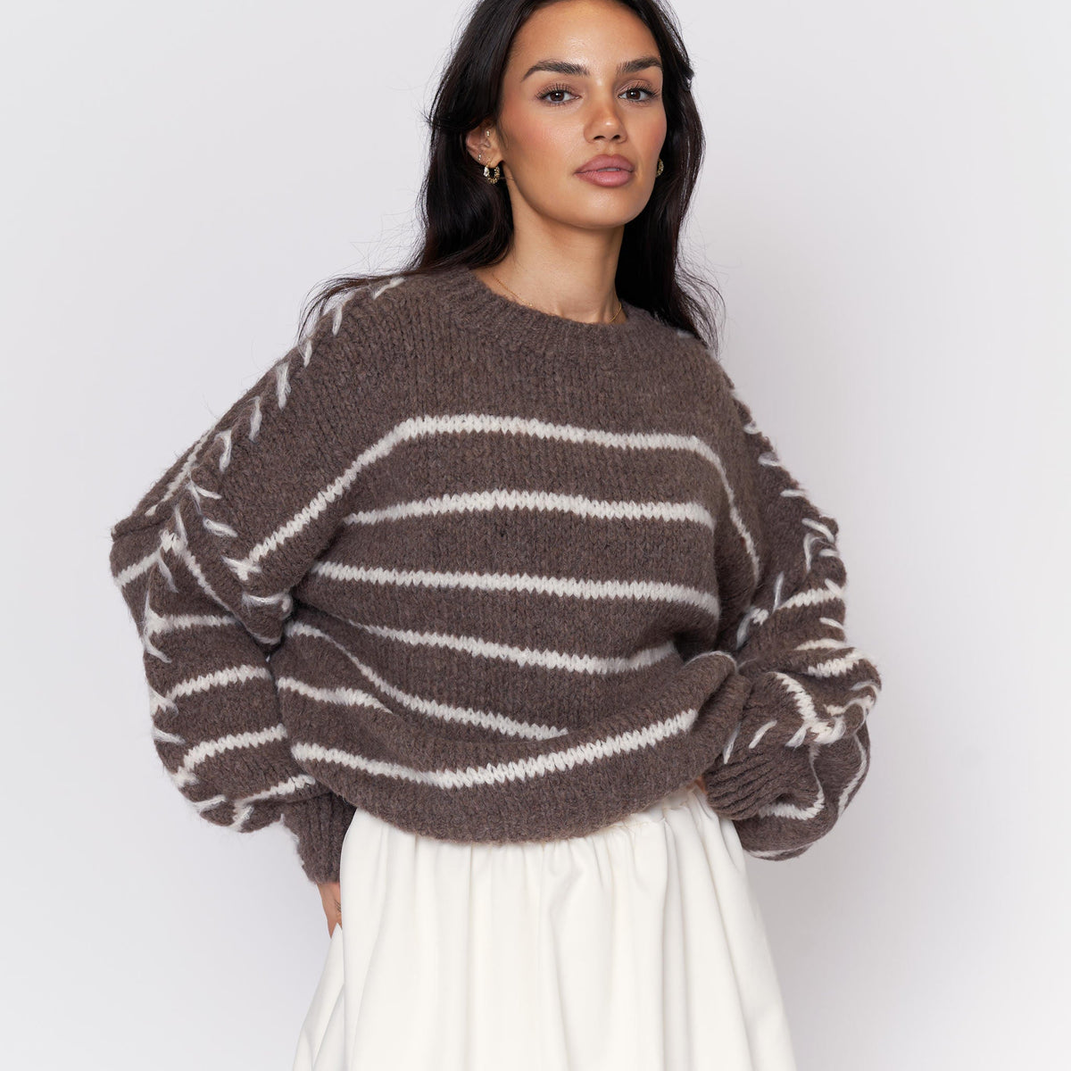 Coral | Jersey oversize de rayas marineras