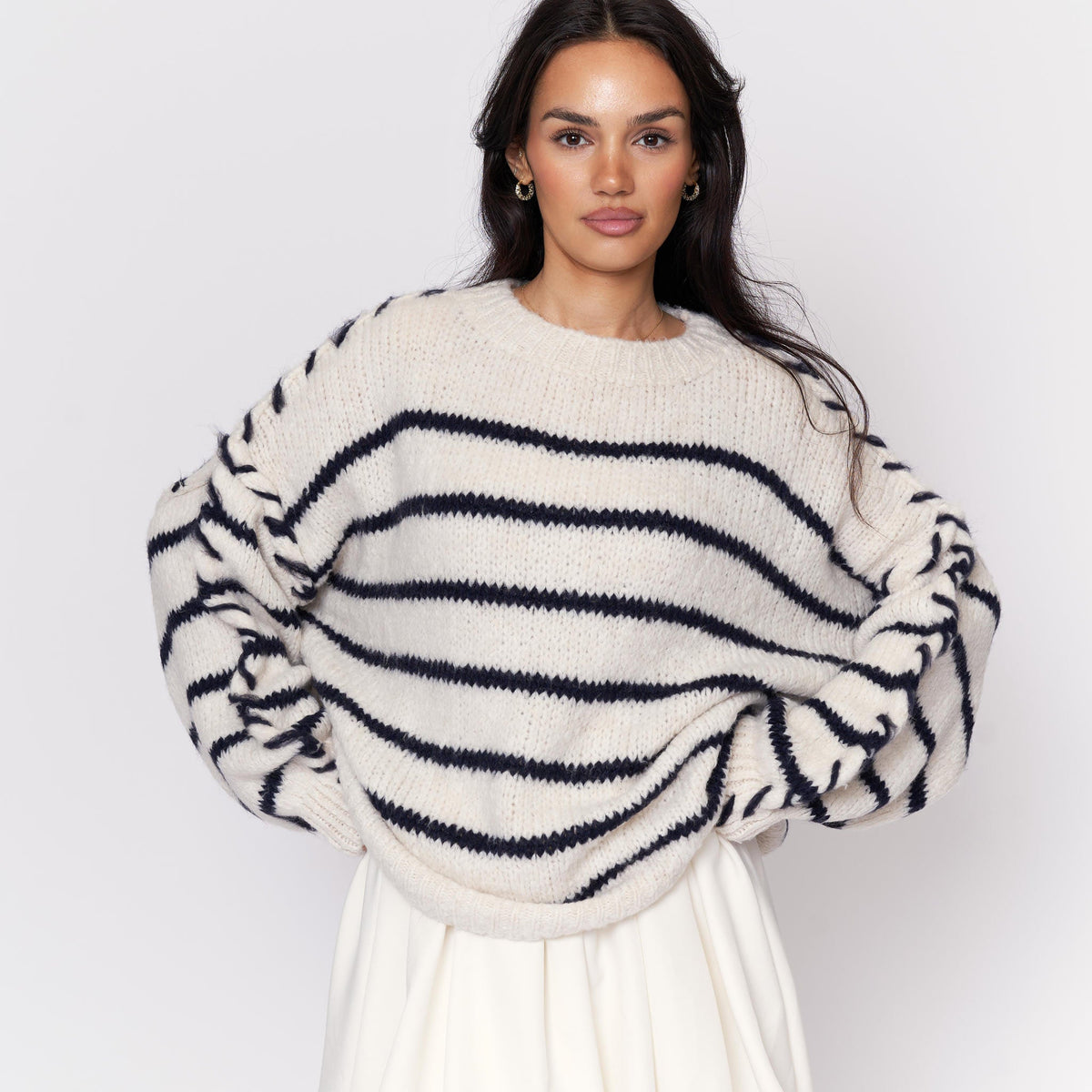 Coral | Jersey oversize de rayas marineras