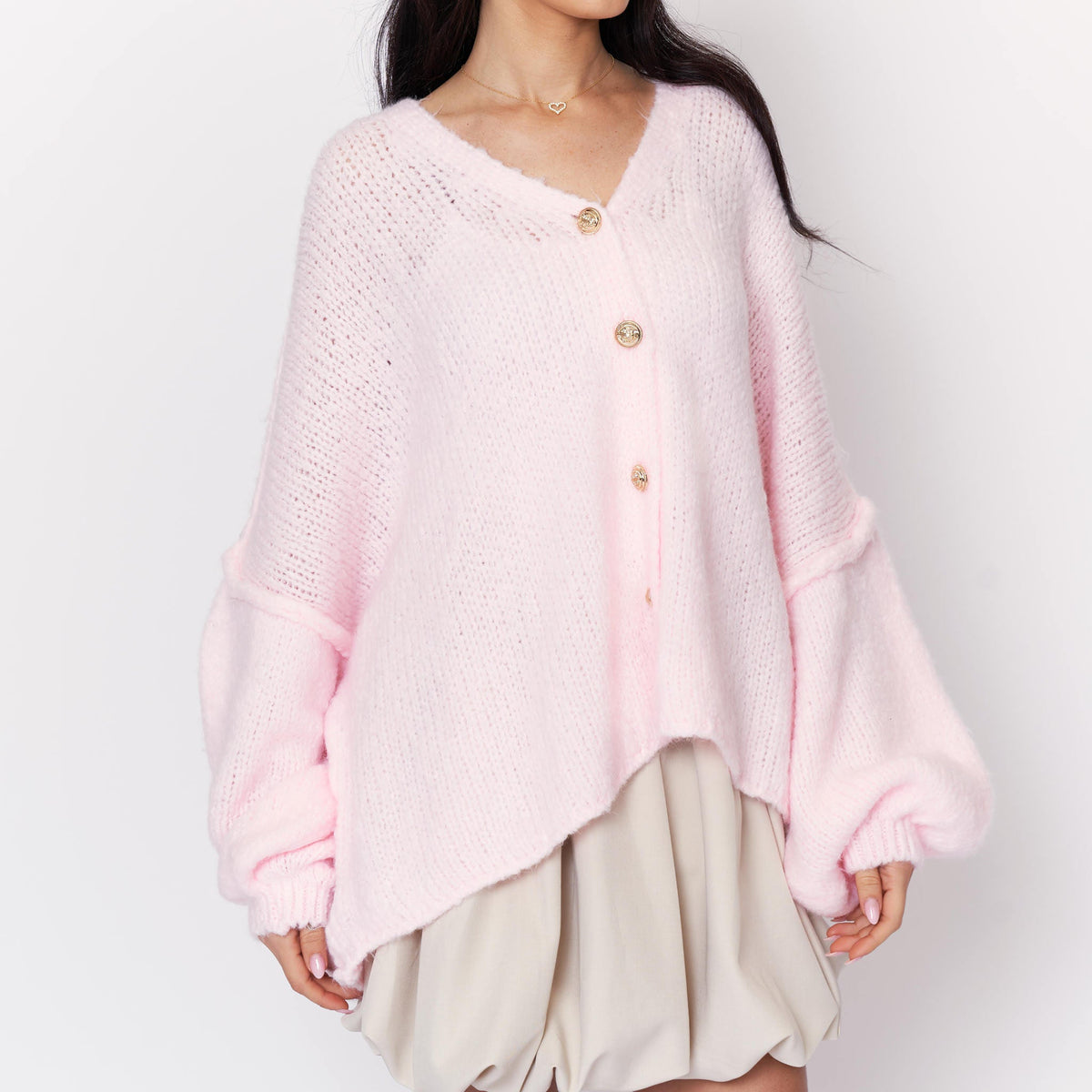 Tamara | Cárdigan oversize con escote en V y botones