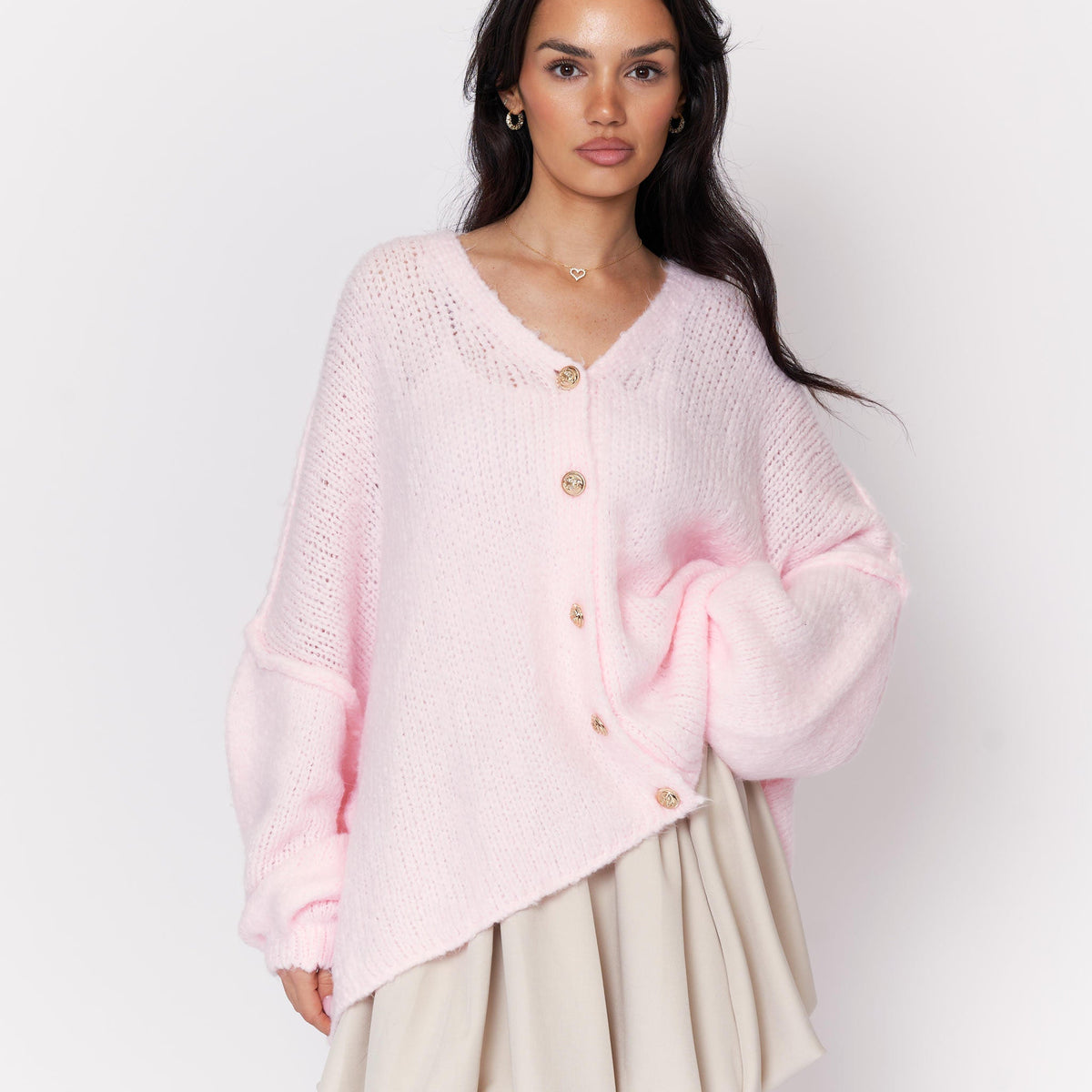 Tamara | Cárdigan oversize con escote en V y botones