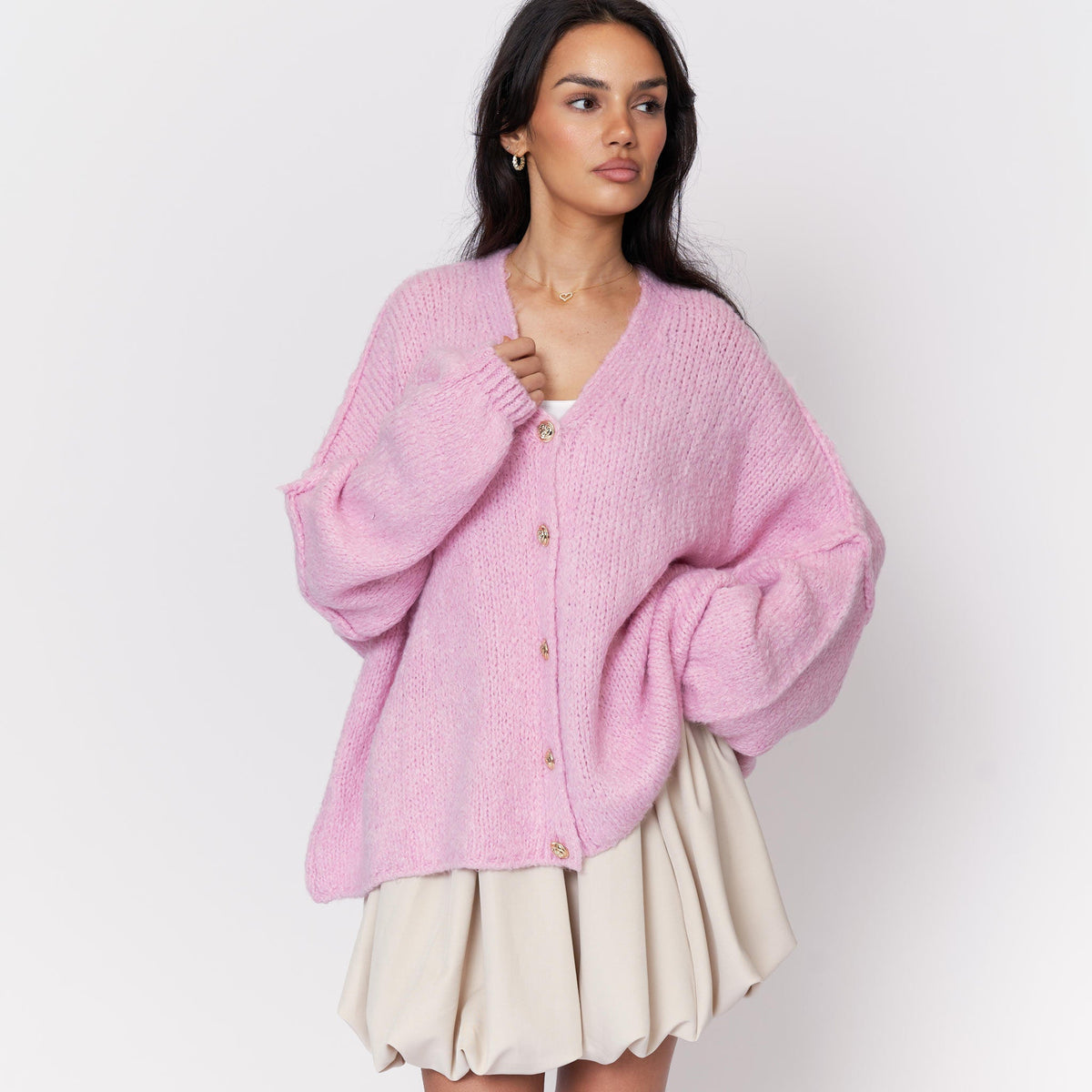 Tamara | Cárdigan oversize con escote en V y botones