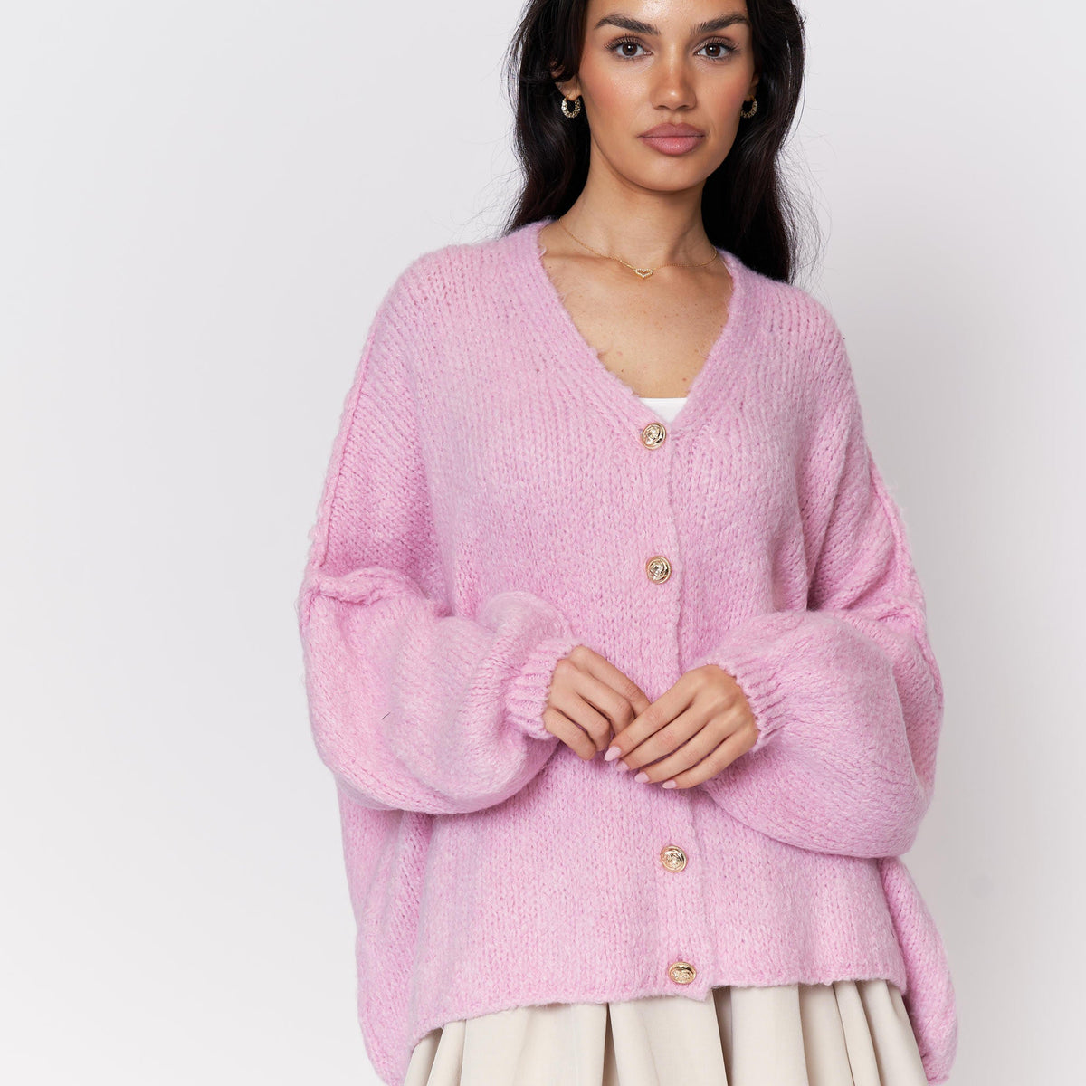 Tamara | Cárdigan oversize con escote en V y botones