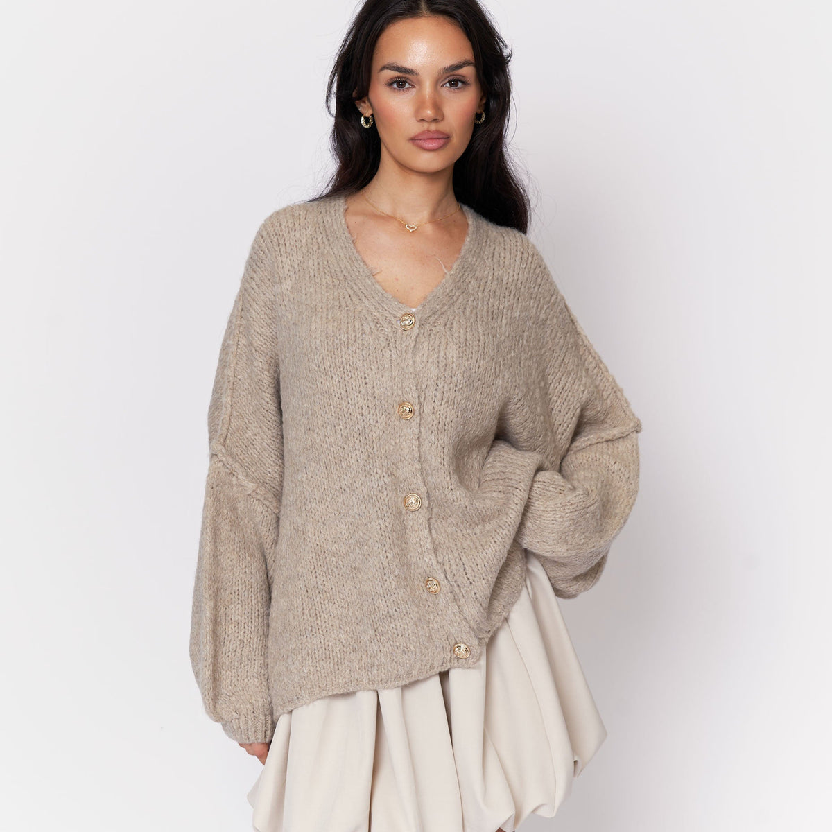 Tamara | Cárdigan oversize con escote en V y botones