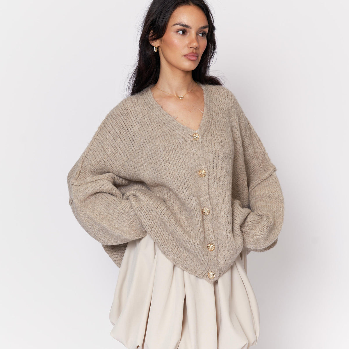 Tamara | Cárdigan oversize con escote en V y botones