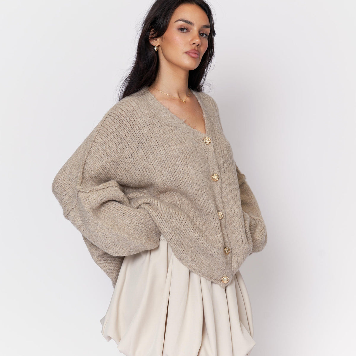 Tamara | Cárdigan oversize con escote en V y botones