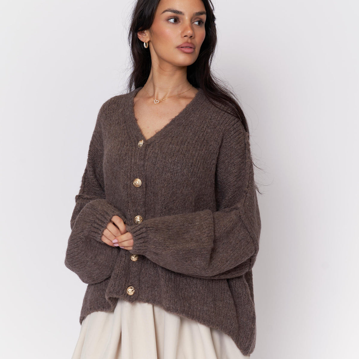 Tamara | Cárdigan oversize con escote en V y botones