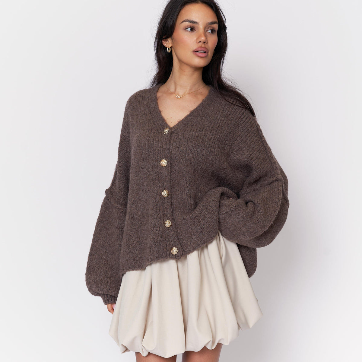 Tamara | Cárdigan oversize con escote en V y botones