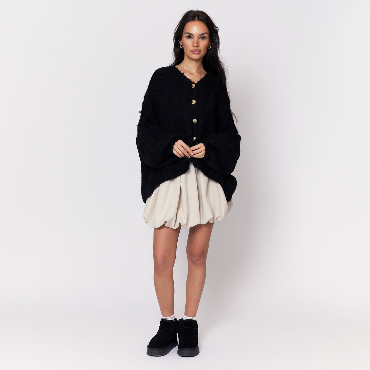 Tamara | Cárdigan oversize con escote en V y botones