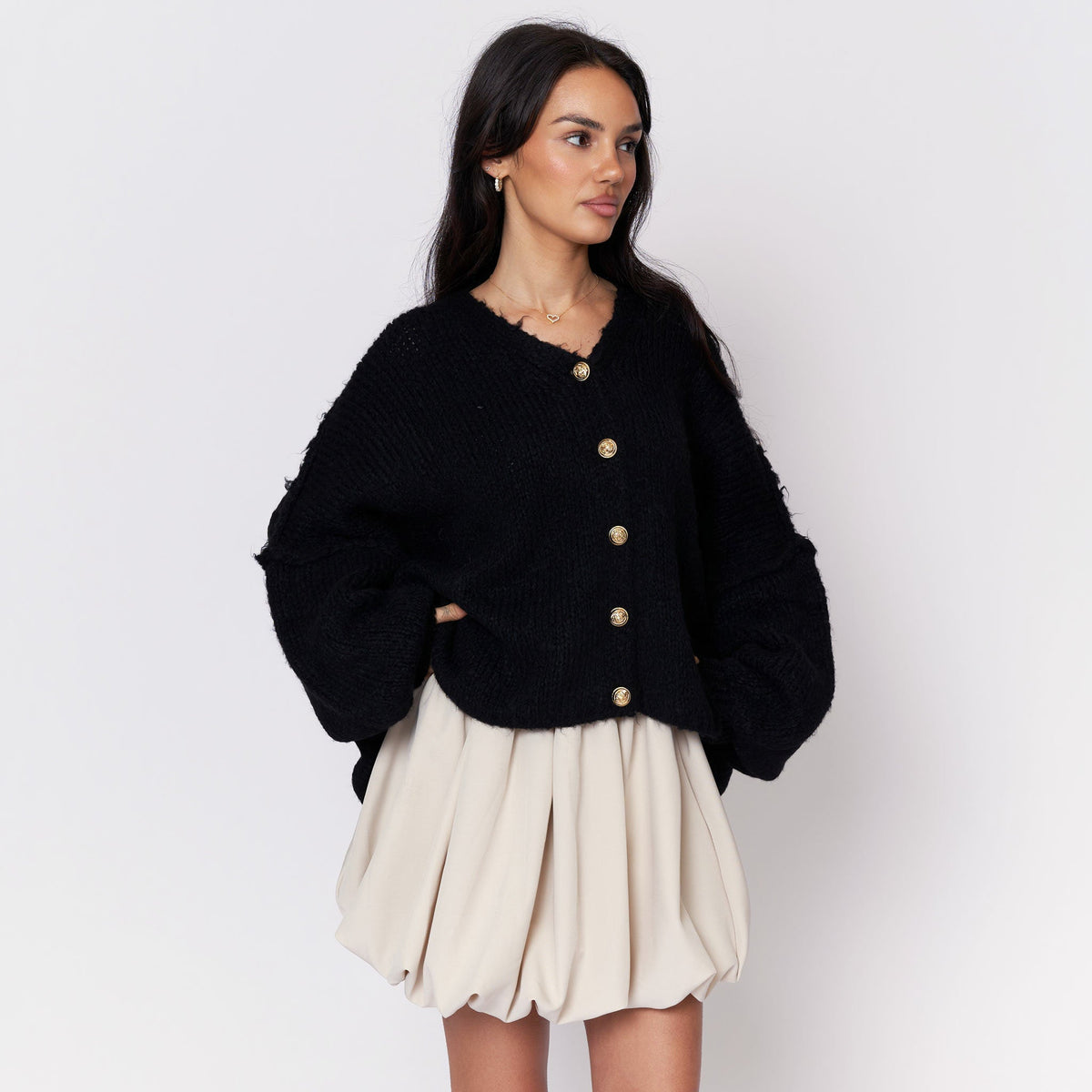 Tamara | Cárdigan oversize con escote en V y botones