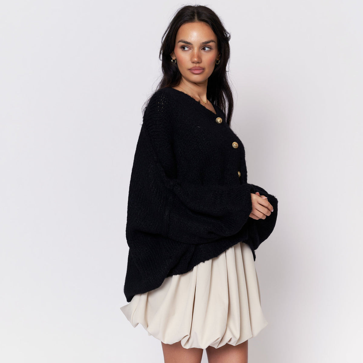 Tamara | Cárdigan oversize con escote en V y botones