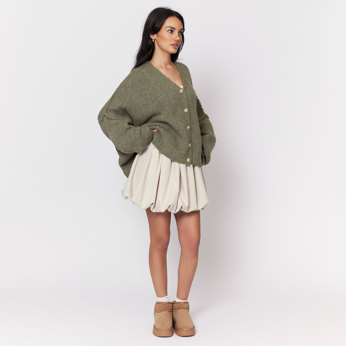 Tamara | Cárdigan oversize con escote en V y botones