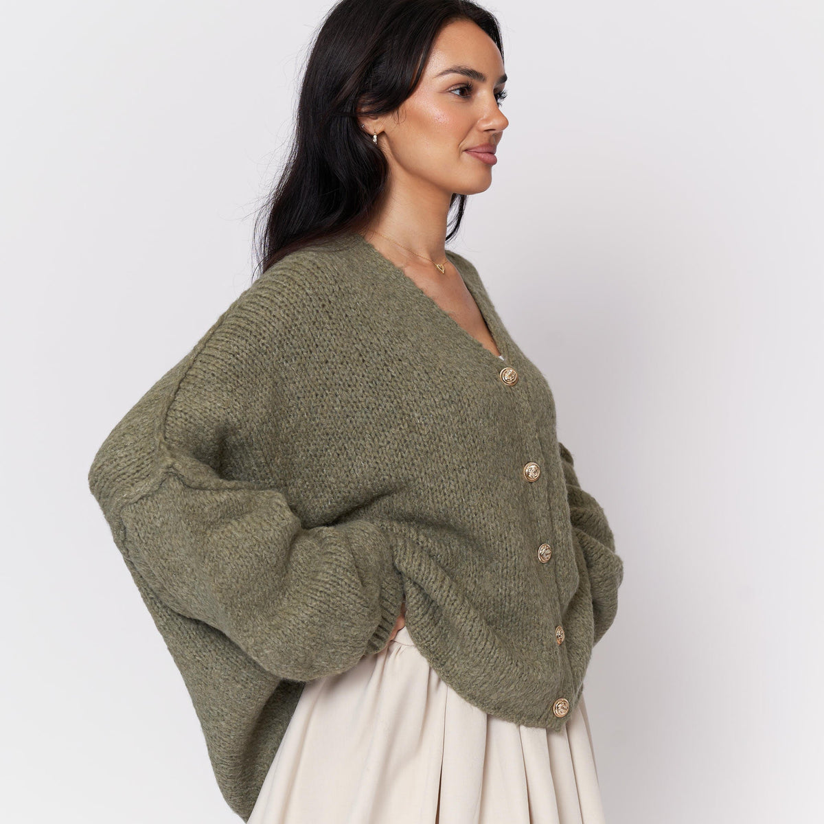 Tamara | Cárdigan oversize con escote en V y botones