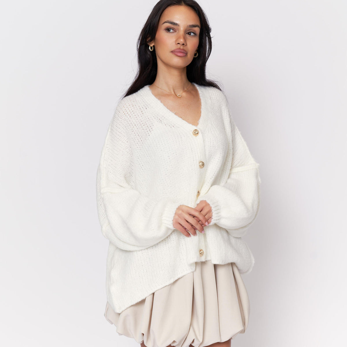 Tamara | Cárdigan oversize con escote en V y botones