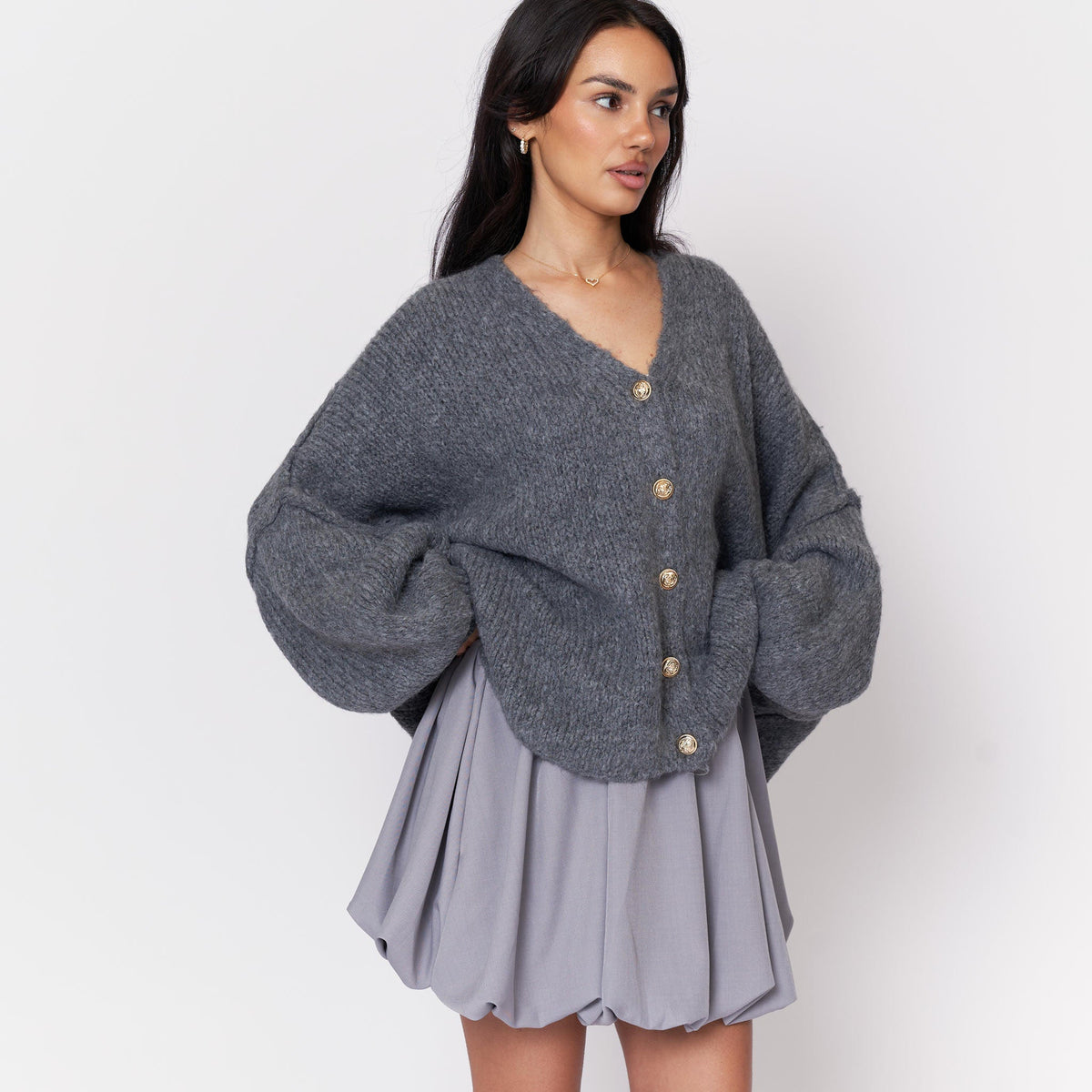 Tamara | Cárdigan oversize con escote en V y botones
