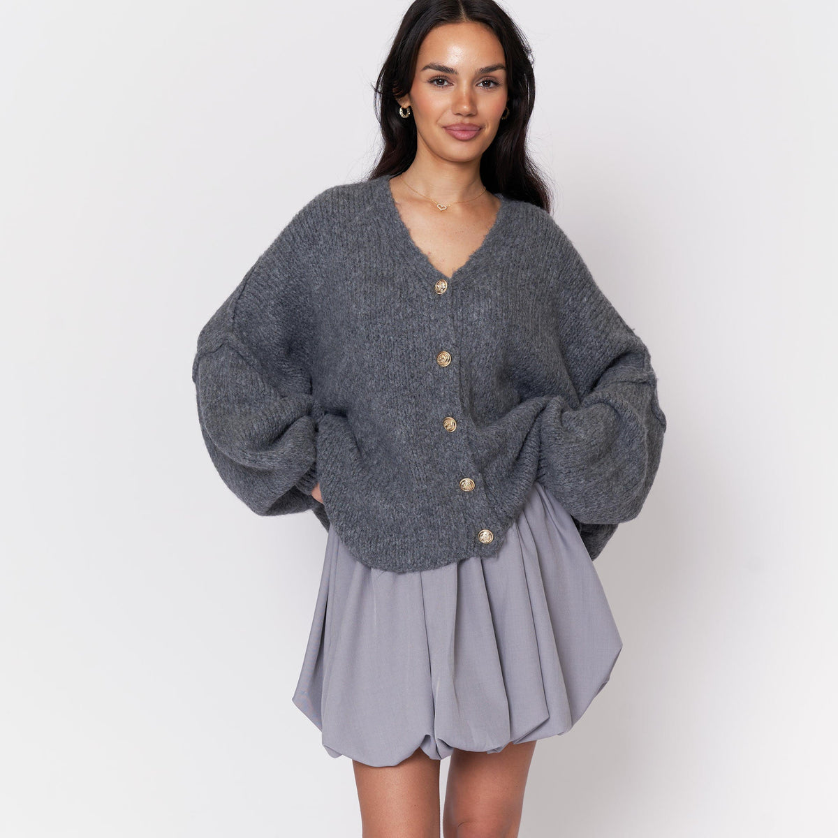 Tamara | Cárdigan oversize con escote en V y botones