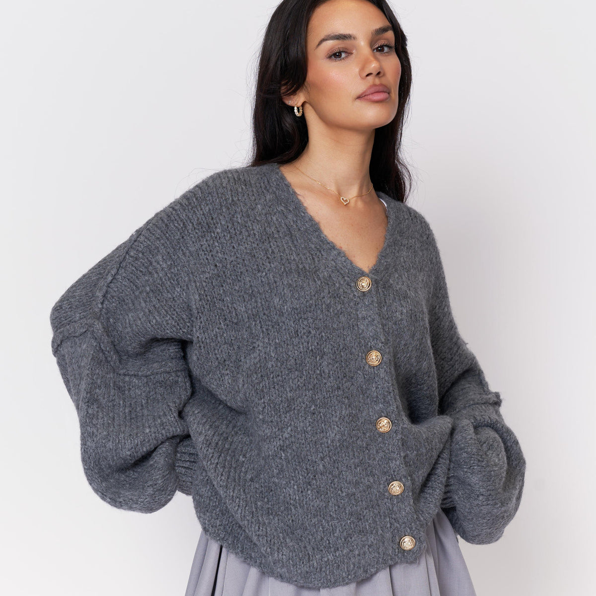 Tamara | Cárdigan oversize con escote en V y botones