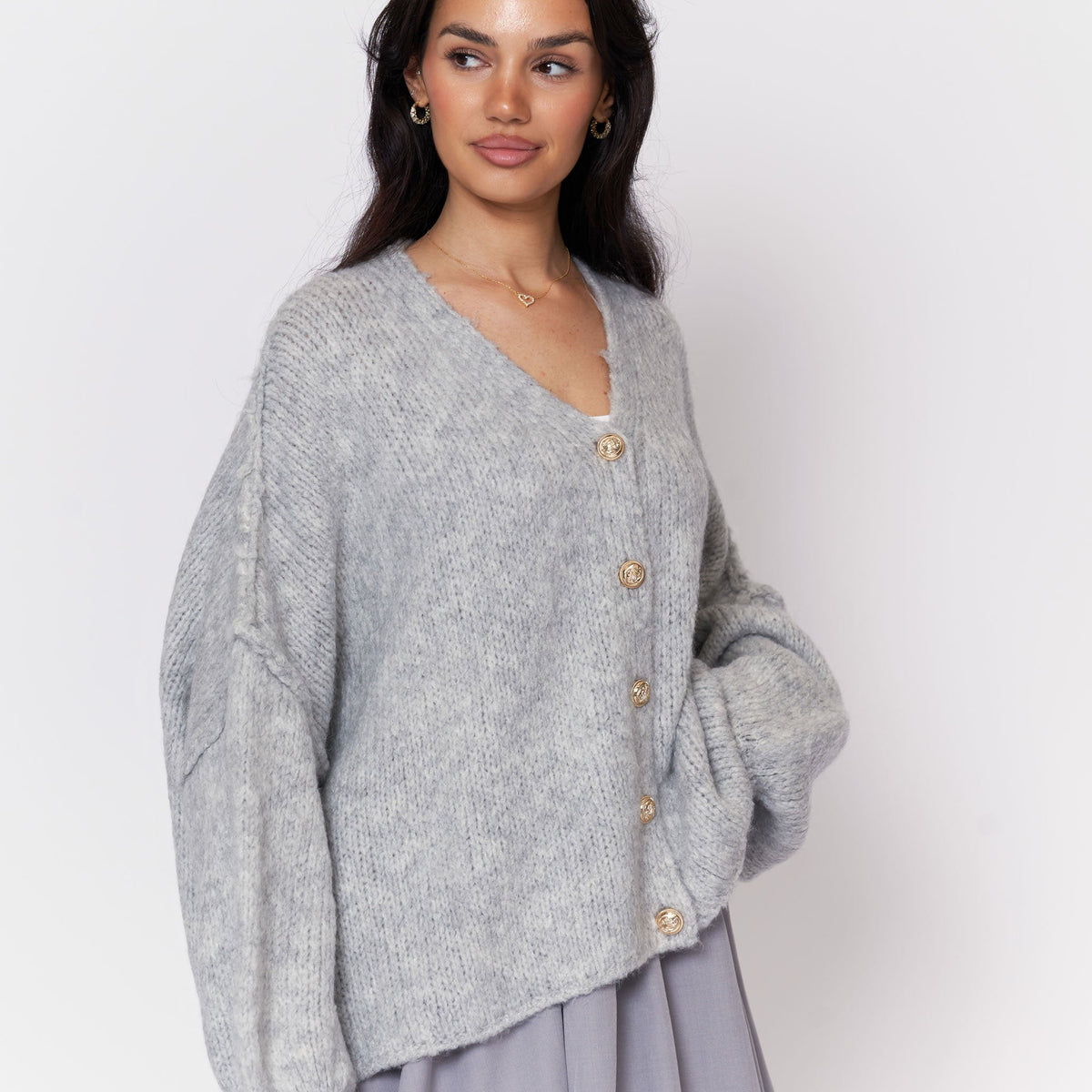 Tamara | Cárdigan oversize con escote en V y botones
