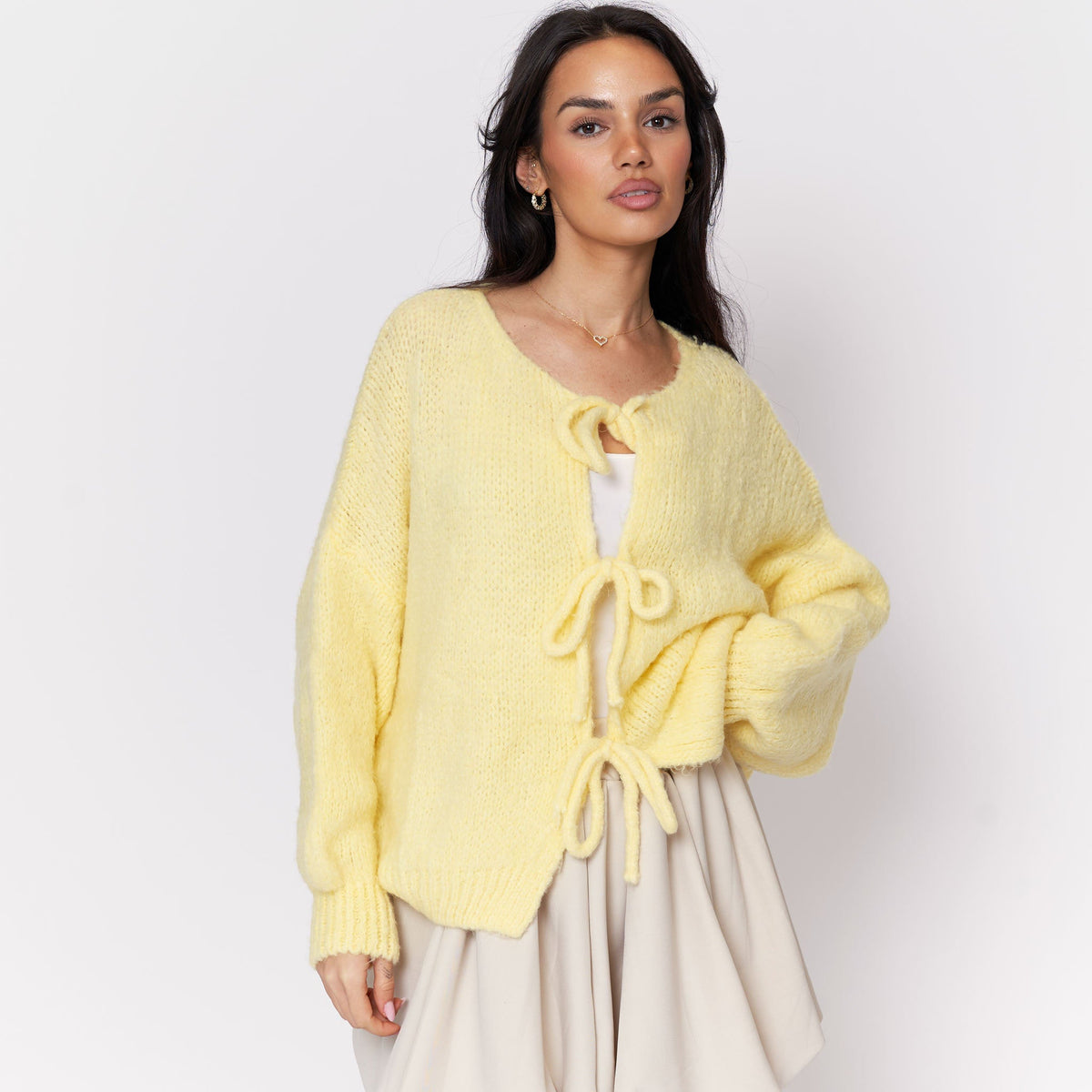 Noemí | Cárdigan oversize con lazos delanteros
