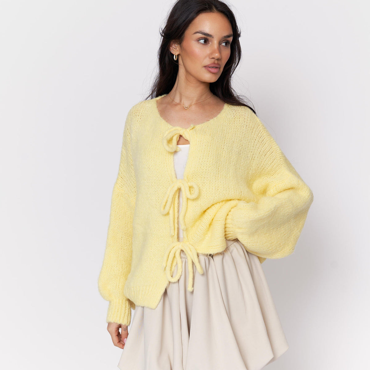 Noemí | Cárdigan oversize con lazos delanteros