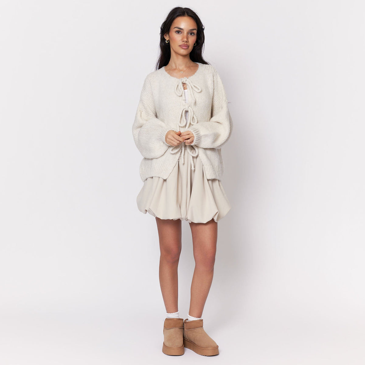 Noemí | Cárdigan oversize con lazos delanteros