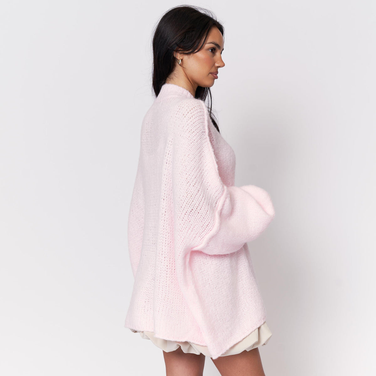 CozyGlam | Conjunto de cárdigan oversize y falda