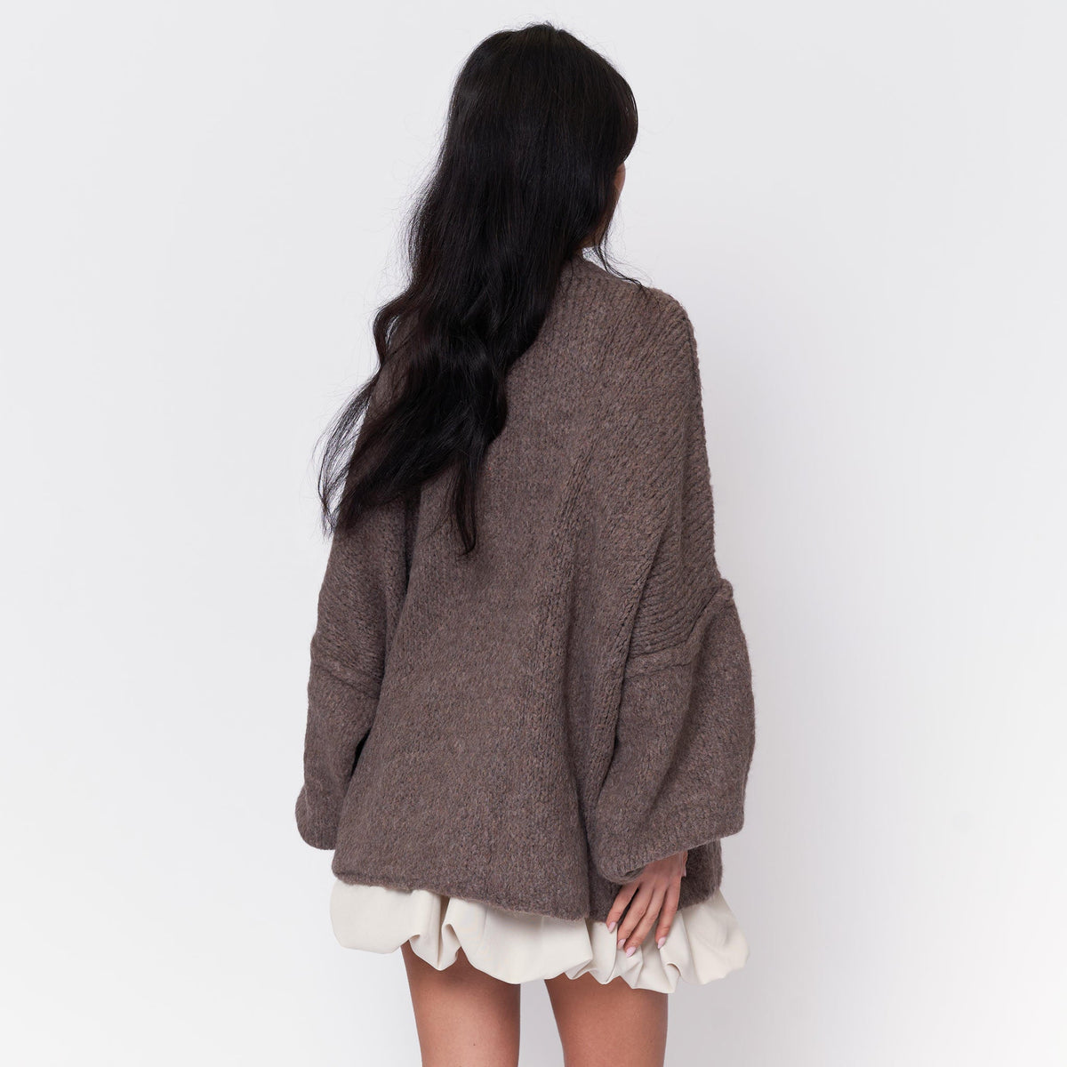 CozyGlam | Conjunto de cárdigan oversize y falda