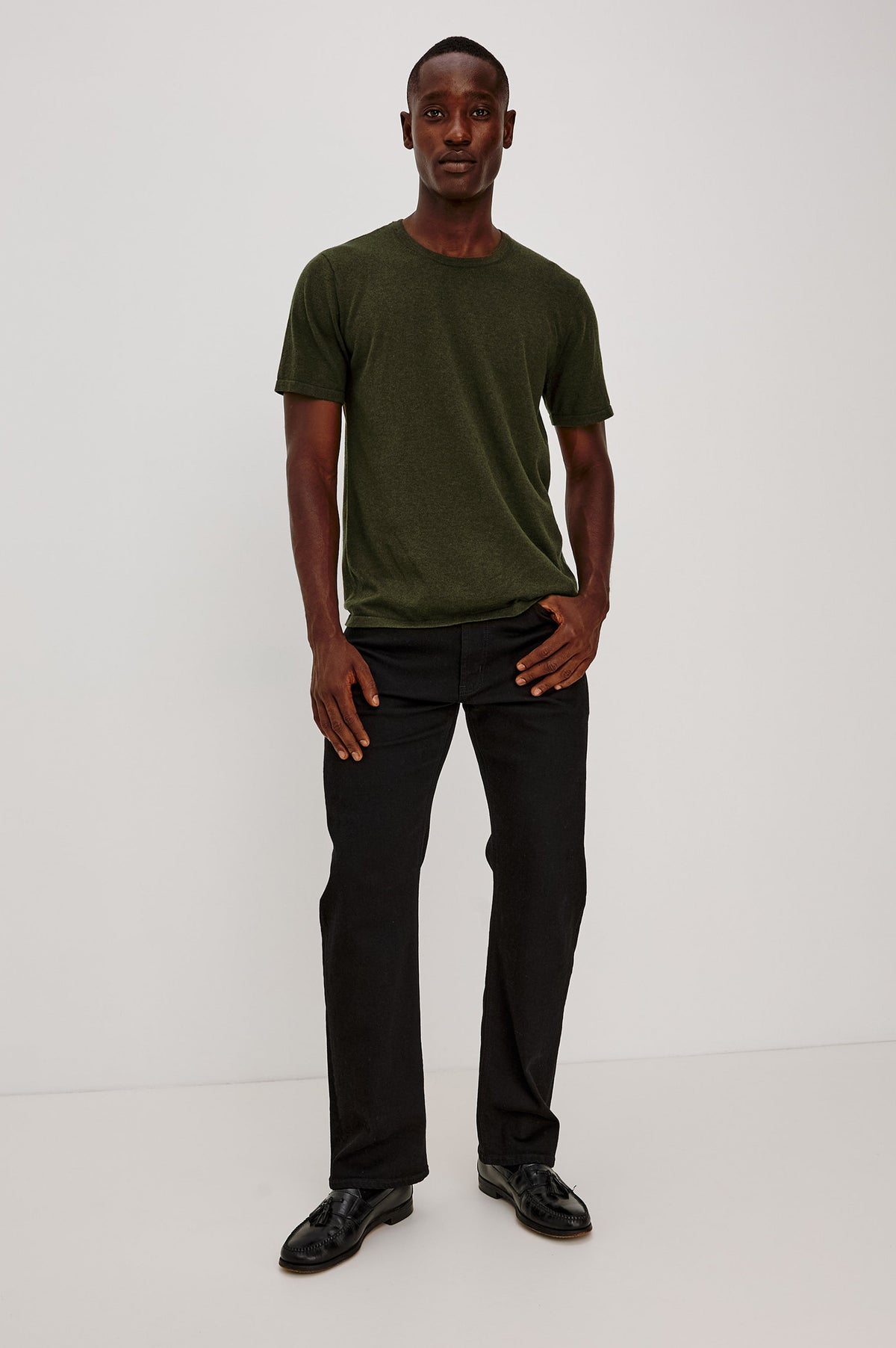 Mason | Camiseta de algodón y cachemir · Verde abeto