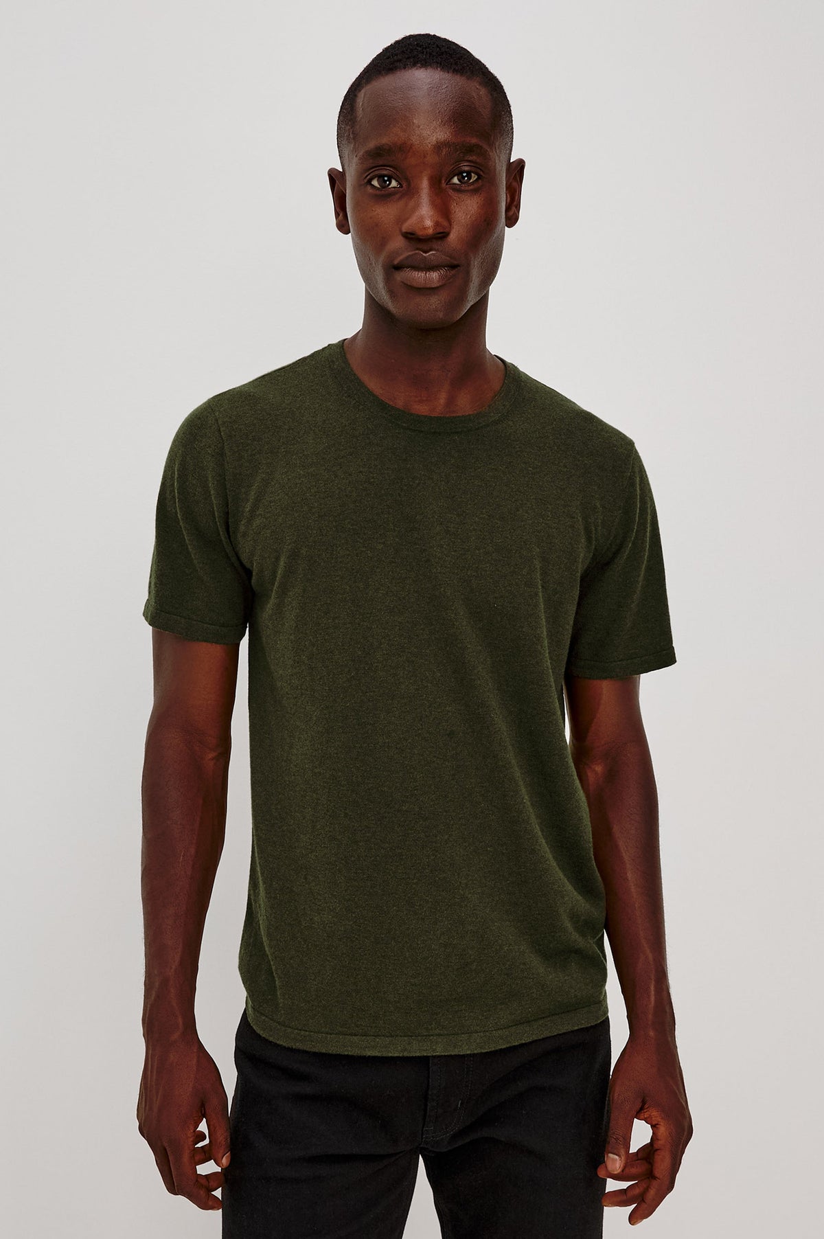 Mason | Camiseta de algodón y cachemir · Verde abeto
