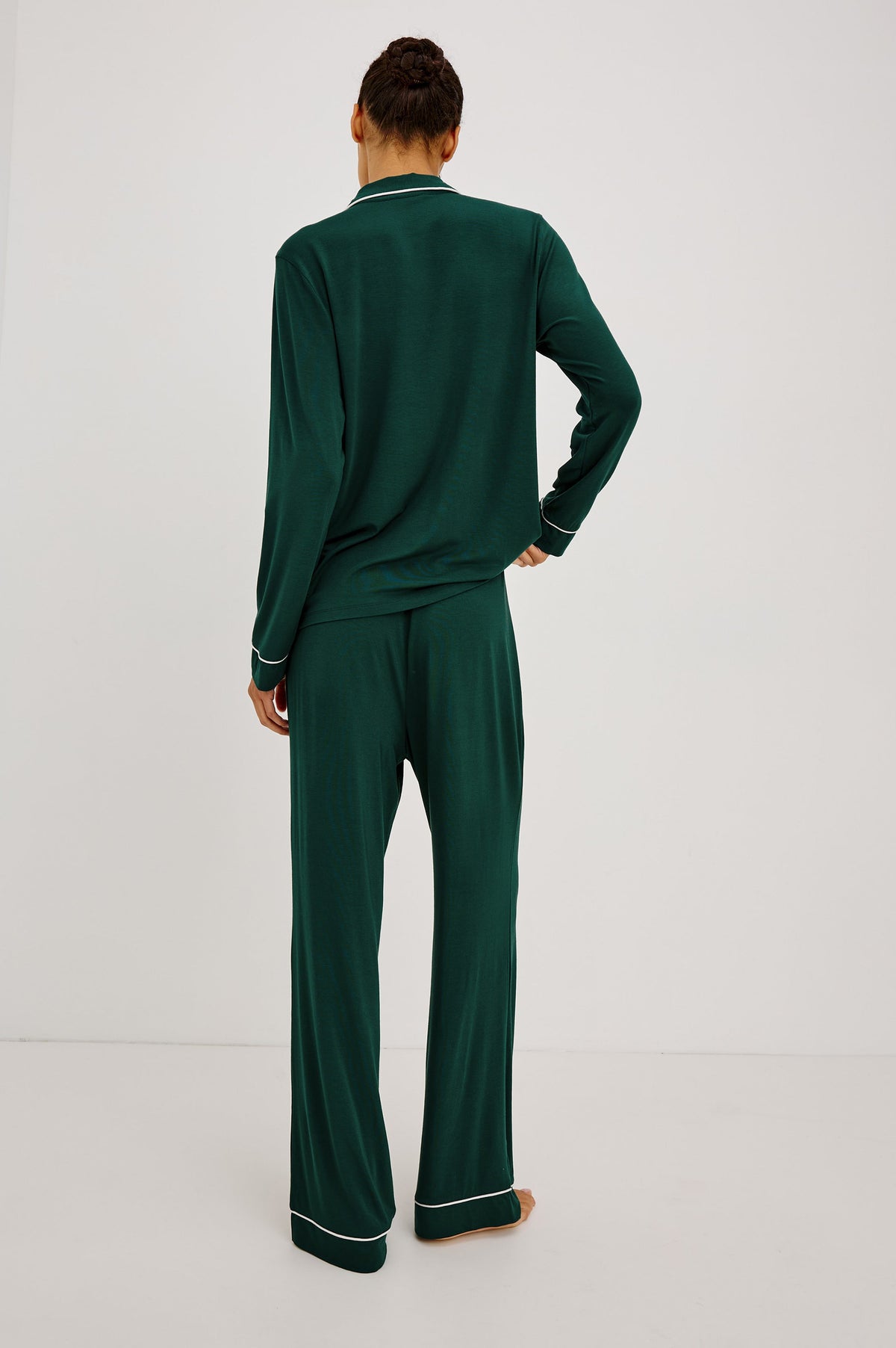 Varra | Pijama de camisa y pantalón · Verde bosque