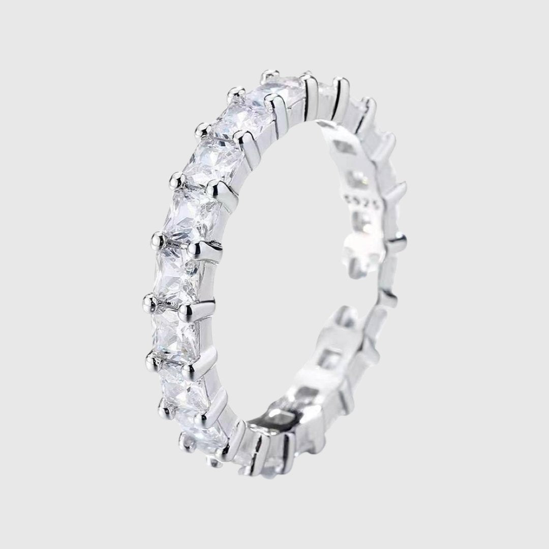 Josefa | Anillo alianza de piedras rectangulares en fila
