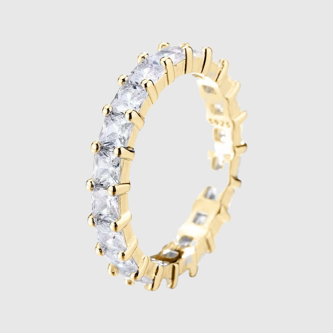 Josefa | Anillo alianza de piedras rectangulares en fila