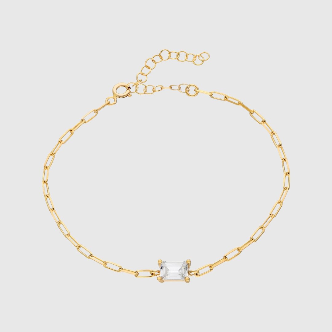 Fiona | Pulsera de eslabones con piedra rectangular