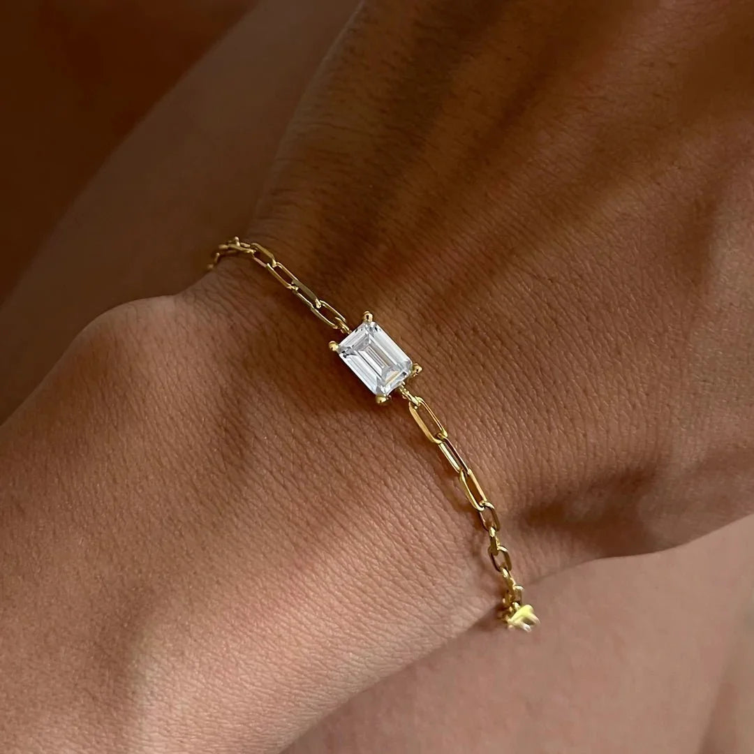 Fiona | Pulsera de eslabones con piedra rectangular